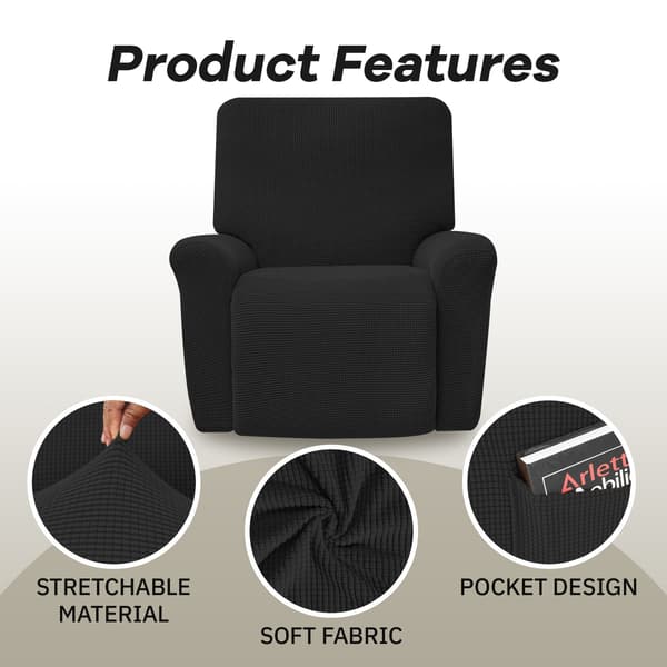 Elastiskt överdrag för recliner-soffa, lämpligt för alla årstider, med full täckning Light Brown