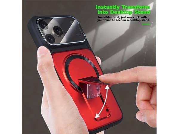 Magnetisk Flip Beskyttelsesdeksel til iPhone 18 Pro Max med Integrert Usynlig Stativ Blue