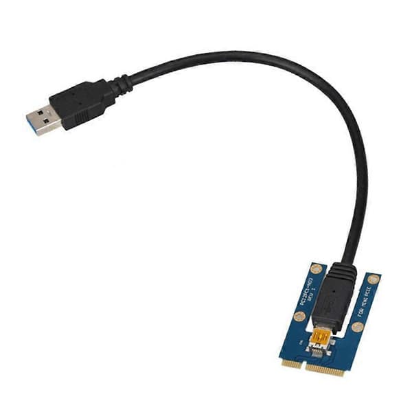 USB 3.0 Mini PCI-E till PCIe PCI Express 1X till 16X Förlängningskabel Adapter för Mi