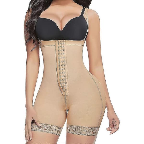 Comfy Colombians Shapewear för kvinnor, magkontroll, kompressionsplagg efter operation CAG, Medium, Beige