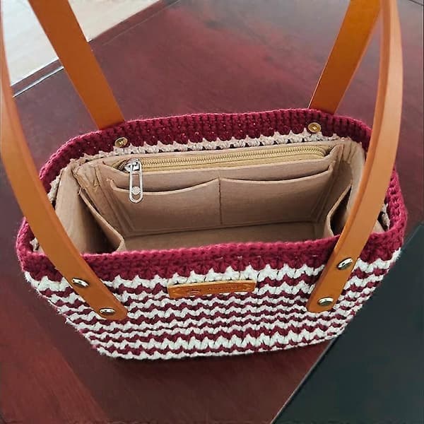 1 st Filt Inner Väska Organizer Miljövänlig Filt Kosmetisk Organizer Resevänlig Med Filtfoder Filt Innerfoder Väska 27x12x16cm