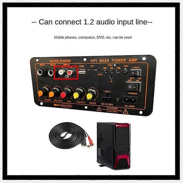Max 300W Bluetooth Förstärkarbräda 12V 24V 220V Subwoofer Förstärkarbräda Stöd Mikrofon för Ca