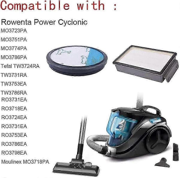 Filter Kompatibelt med Rowenta Ro3731ea Compact Power Cyclonic Dammsugare