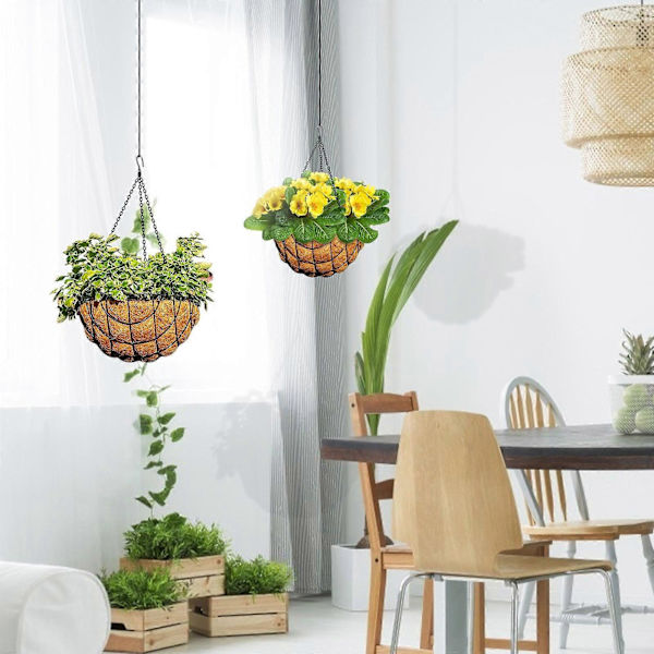 Comefolife 3-pack 10\" kokosfoder – Naturliga kokosfiberfoder för hängande korgar för växter, blommor och grönsaker