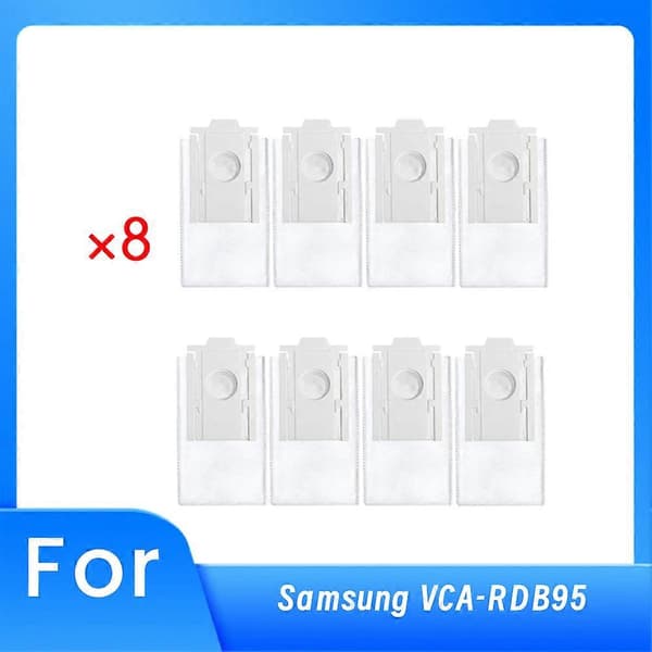 8 st Dammsugarpåsar för Samsung VCA-RDB95 Reservdelar Jet Bot+ Jet Bot AI+ Robotdammsugare