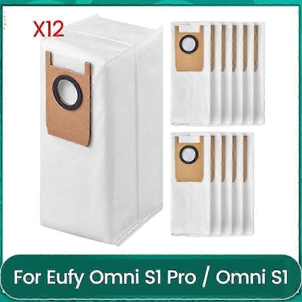 12-pack dammsugarpåsar för Eufy Omni S1 Pro robotdammsugare