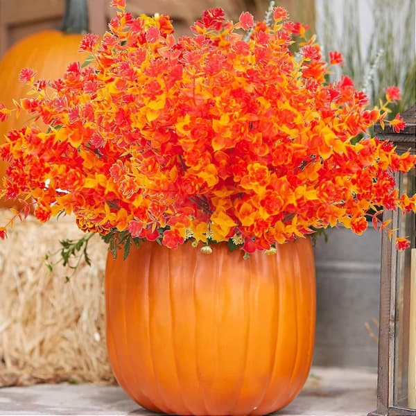 10 bundter kunstige påskeliljer udendørs blomster (orange)