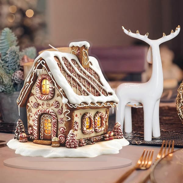 Julelandsby Pepperkakehusdekorasjoner - 2D Akryl Borddekor, Samleobjekter