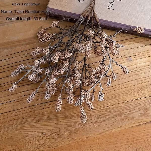 5 kunstige blomster og kunstige bær i høstfarger