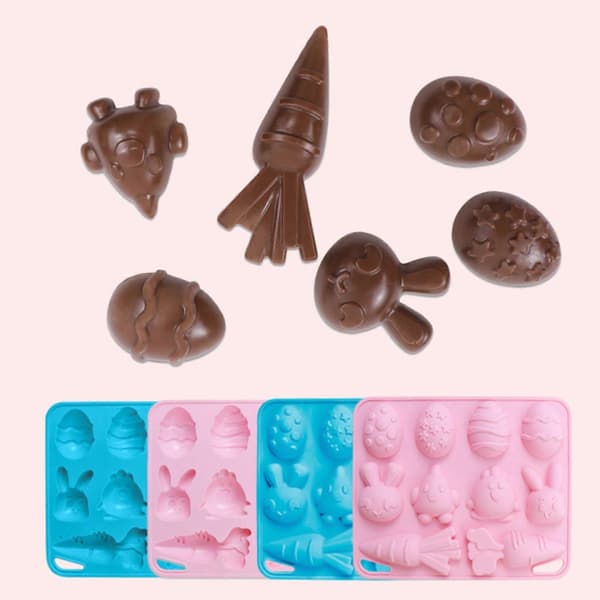 2026 påskepynt, sjokolade silikonform, matkvalitets non-stick bake silikonform