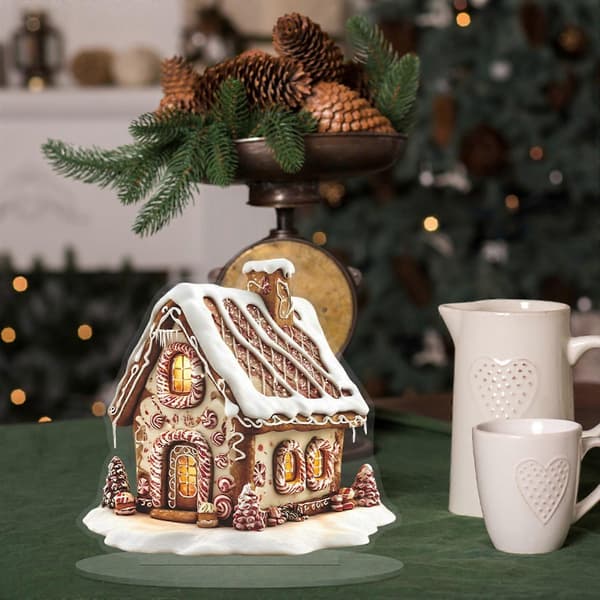 Julelandsby Pepperkakehusdekorasjoner - 2D Akryl Borddekor, Samleobjekter