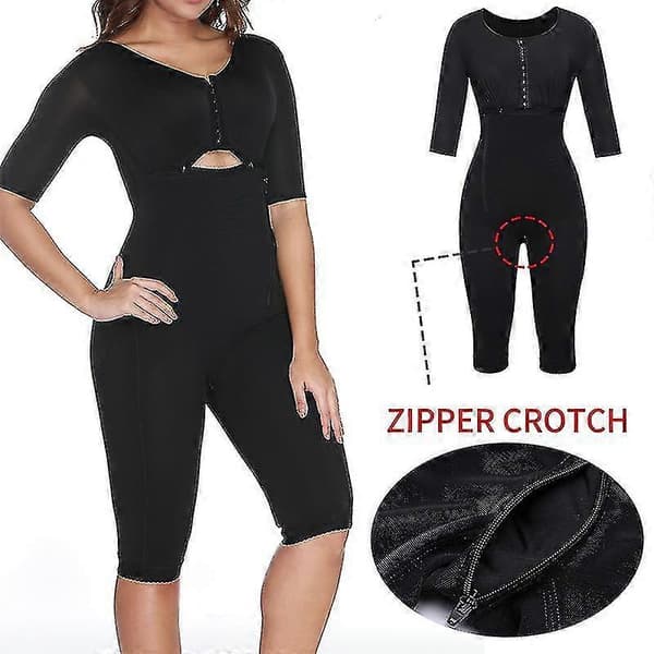 Formande Bodysuit för Kvinnor, Kompressionsplagg efter Operation, Fast Kontroll, Midjetränare, Bantningsunderkläder, Svart, M
