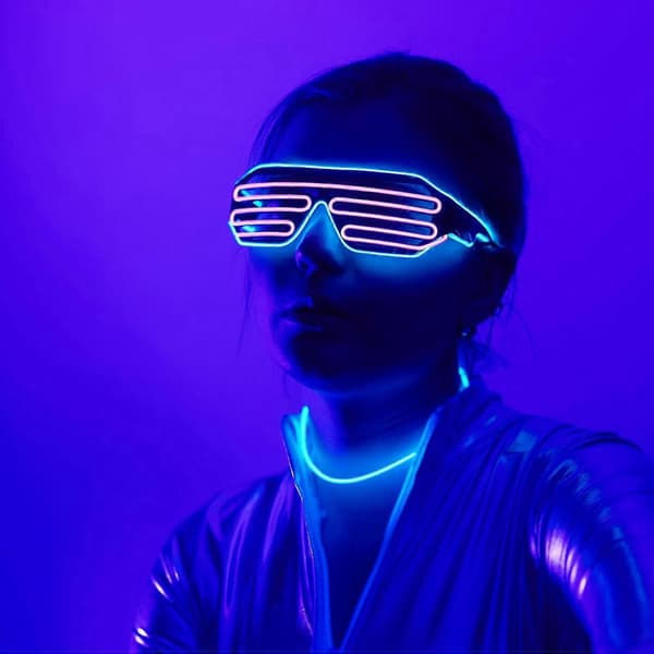 LED-lysende briller til fest, LED-briller til voksne, lysende briller til fester, EL-brillekostumer til fest