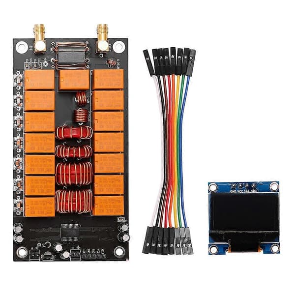 Mini ATU-100 Antennjusterare 1.8-50MHz Automatisk Antennjusterare +OLED Firmware Programmerad Förstärkare Re