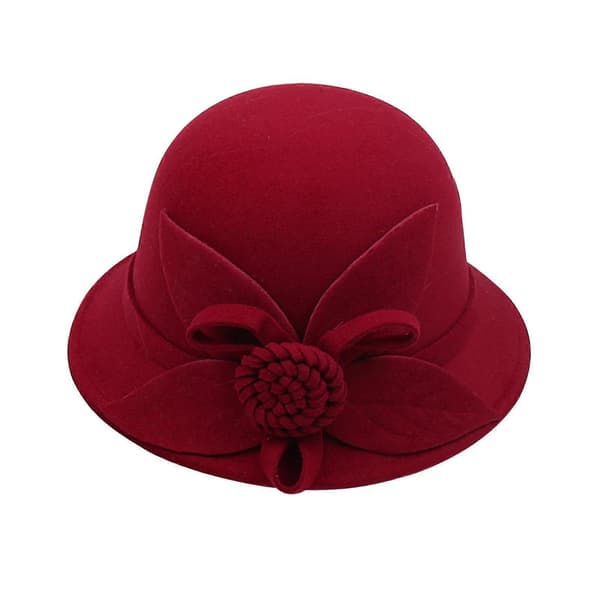 Fedora hatte til kvinder efterår vinter blomster fascinator hatte afslappet elegant uld bowlerhat spandhatte