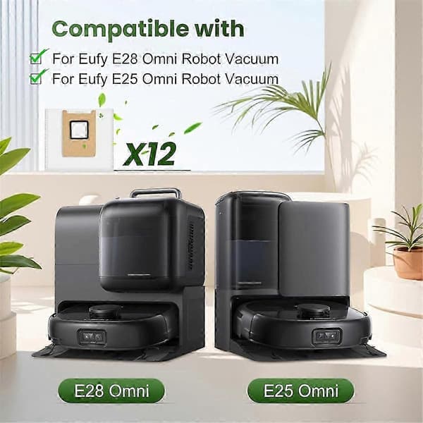 dammpåsar för E28 Omni E25 Omni robotdammsugare 12-pack