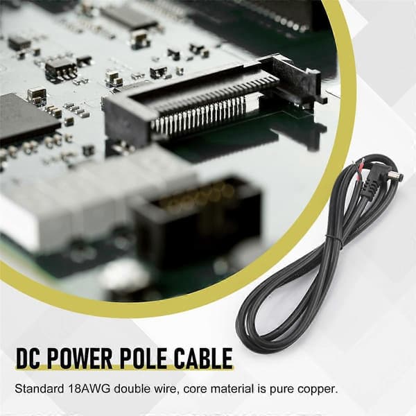 Rätvinklig DC-strömkabel för ICOM IC-705 Transceiver QRP DC-strömkabel