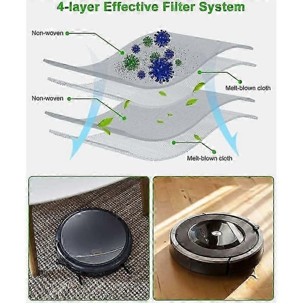 10 dammsugarpåsar för iRobot Roomba i7, i3, S9, E5, E6, Clean Base, iRobot-tillbehör