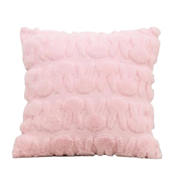 Påskhare örngott 18x18, dekorativt prydnadskuddfodral för soffa, säng – rosa