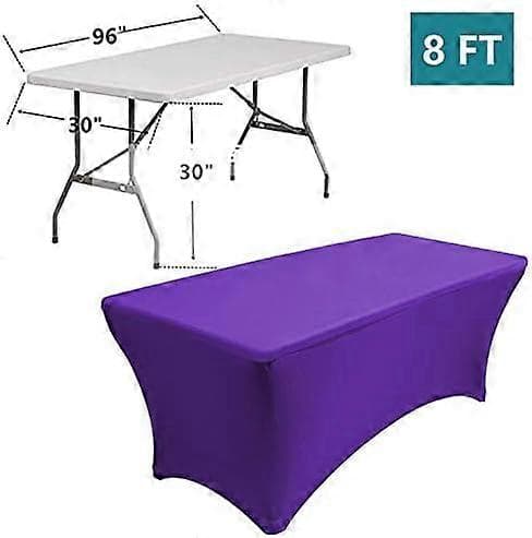 2-pack stretchiga spandex-bordsdukar för rektangulära bord, 8FT elastisk åtsittande bordsduk, kompatibel med utomhusfest, bröllop, bar, födelsedag,