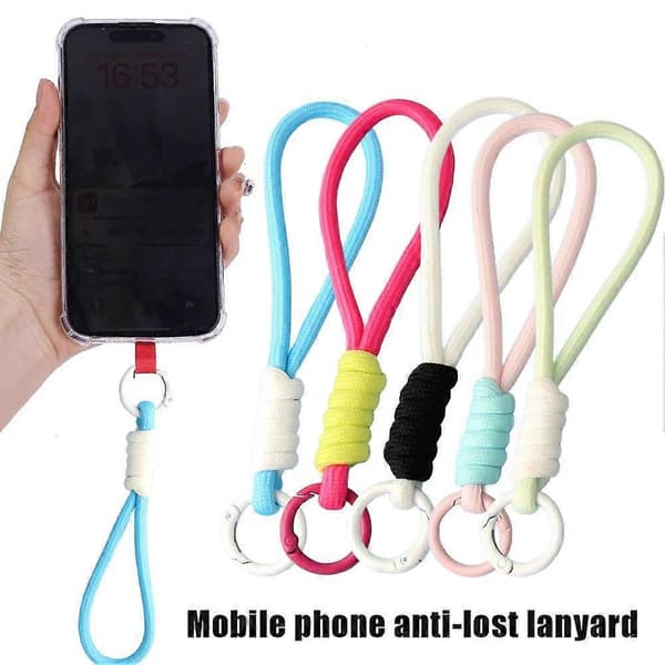Mobiltelefon Lanyard Vävd Rep Kort Mångsidig Nyckelring