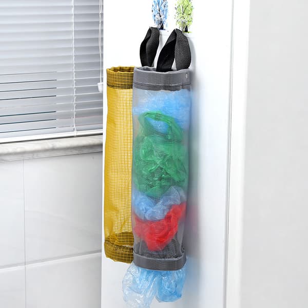 #Pakke med 3 Vaskbare Vandtætte Plastik Opbevaringsposer med Foldbar Vægmontering (Gul Sort Grå) Ingen Krog#