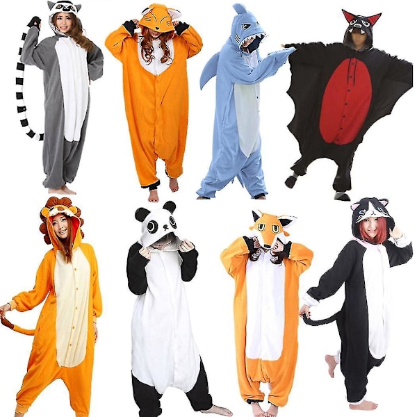 Kigurumi Onesie Pyjamas för Män Kvinnor Unisex Djur Cosplay Kostym för Halloweenfest Grey Xxl