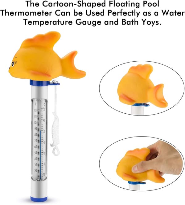 Badebasseng Flytende Termometer, Bassengtermometer med Tau