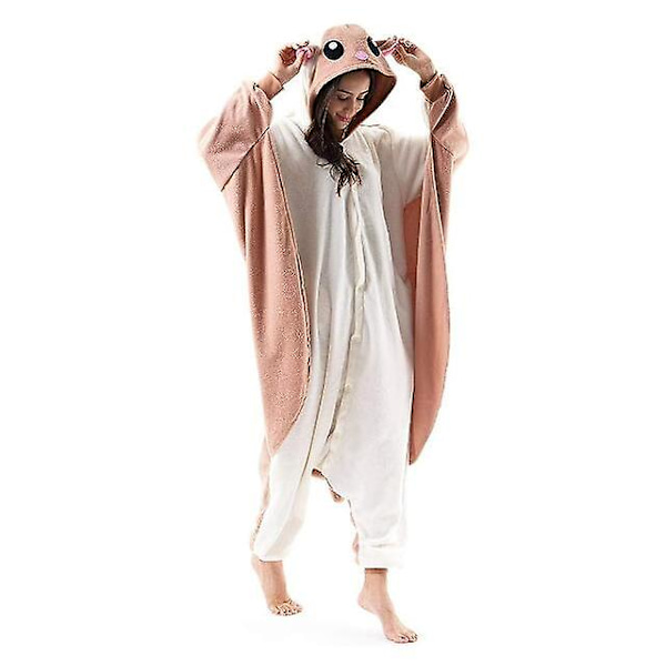 Unisex Voksen Onesie Pyjamas Dyr Enkeltdel Halloween Kostume Jul Søvn Tøj Jumpsuit Squirrel M