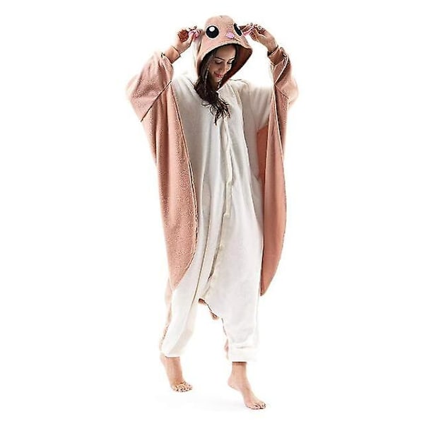 Unisex Vuxen Onesie Pyjamas Djur En Delig Halloween Kostym Julsovkläder Jumpsuit Squirrel L