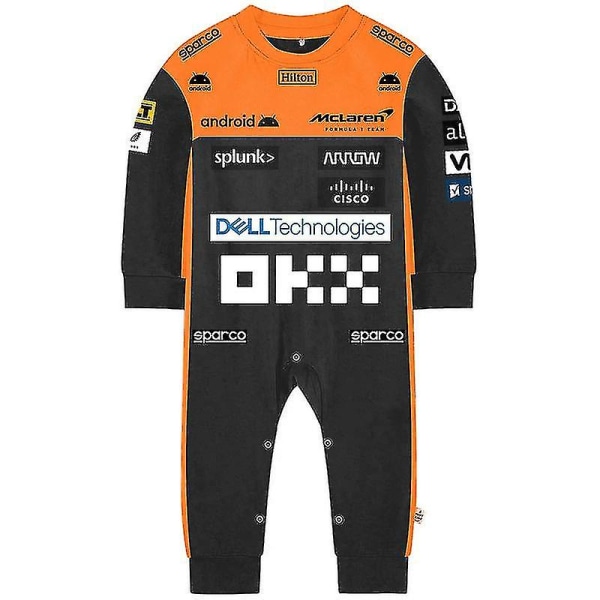 Tib 2023 Ny säsong F1 Mclaren Baby Jumpsuit Formula One Team Racing Car Gulf Pojke Flicka Barn Romper Vår Coola bebiskläder WCLTY-200 18M