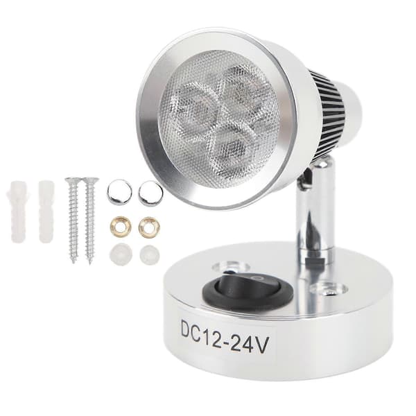 LED autocamper sengelampe DC12 til 24V sølv 3W 3000K varm hvid bærbar læselampe til yachtskibe båd
