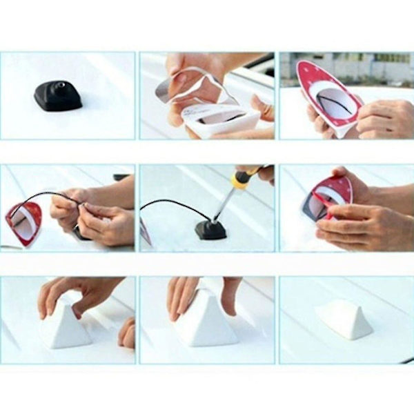 Uppgraderad signal Universal Car Shark Fin Antenn Auto Roof Fm/am Radio Antennbyte Silver