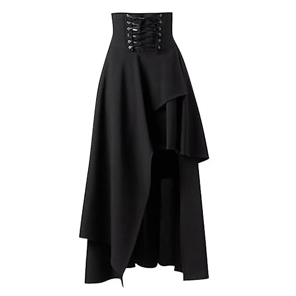 Viktorianisk Burlesk Kjol Gotisk Steampunk Korsett Kostym Punk Svart Bustle Kjolar C1 XXXL-punk skirt