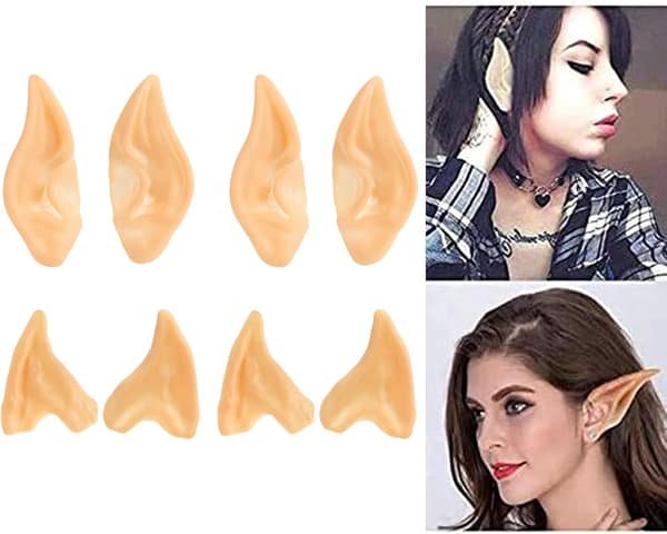 Latex Elf Ears, 4 par Fairy Pixie Elf Ears Spetsiga protesöron