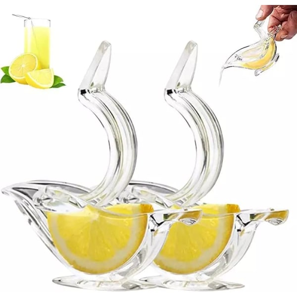 Akryl Fågel Citronpress Ergonomisk Citronsaft Fruktjuicer med Hällpip 2pcs