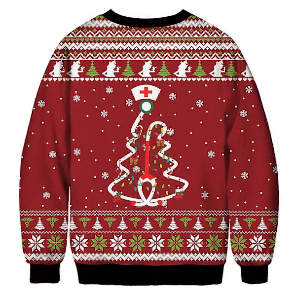 Dame Herre Par Jul Stygg Genser Grinch Trykk Rund Hals Genser Langermet Grønn Monster E 2XL