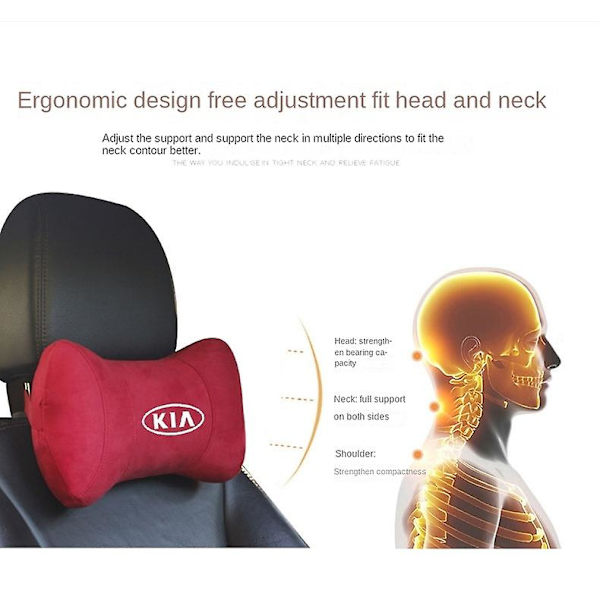 Lämplig för KIA memory foam nackstödskudde nackstöd Red