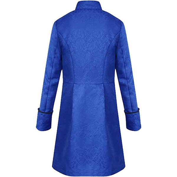 Miesten Steampunk Vintage -takki Halloween-asu Retro Gothilainen Viktoriaaninen Frakkitakki Uniformu Blue Medium