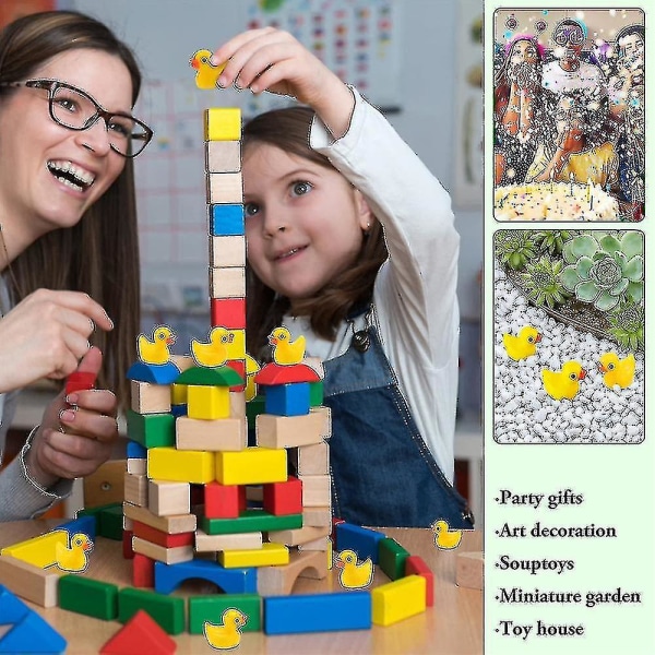 200 stk. Mini Gule Ænder Ællinger Små Ænder Havedekoration Akvarium Dukkehus Potteplanter Dekoration 7 farver Bedste Gave Blue 200 PCS