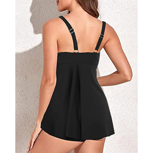 Sportig Push-Up Tankini med Hot Pants och ett print L