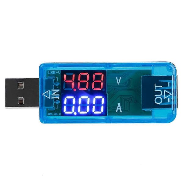 USB farve LCD voltmeter Amperemeter strømmåler multimeter oplader USB-tester (blå)