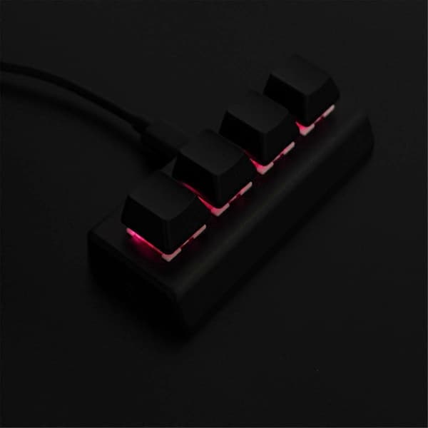 4 taster programmerbart tastatur Rød switch Ctrl C V Enter Mini mekanisk tastatur understøtter NKRO til gaming kontor sort A