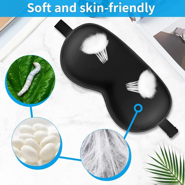 Sovemaske, sett med 2 øyeplaster sovemaske for søvn Ultra Sof