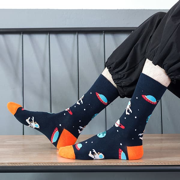 8 Par Trendy Strømper til Mænd i Plus Størrelse - Midt-Høje Rør med Tie-Dye