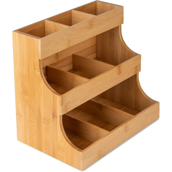 Vertikal tepåsearrangör. Elegant och praktisk tebox i trä.