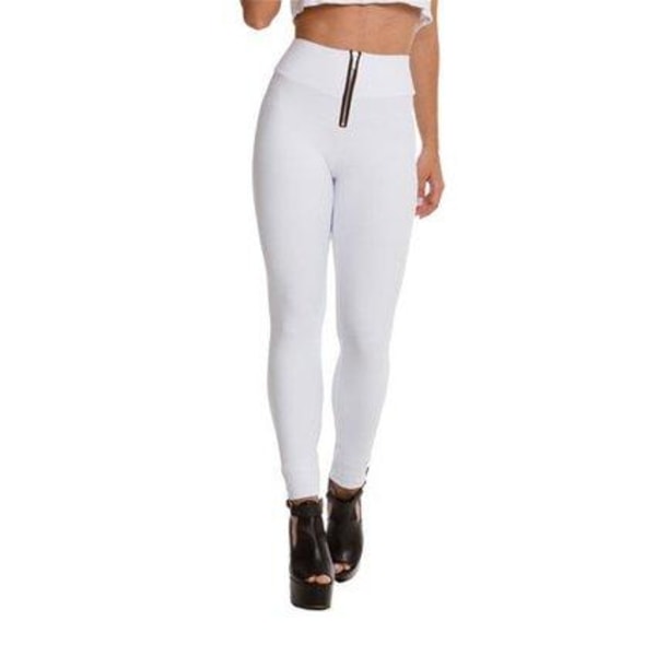 Vita Legging Med Dragkedja white S