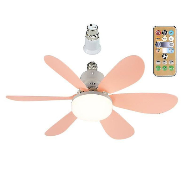E27 Moderni Käännettävä Kattotuuletinvalaisin 40w Makuuhuone Kaukosäätimellä Pink Ordinary lampshade