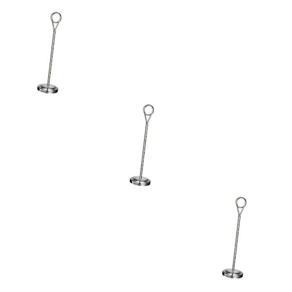 1/2/3/5 Bordnummerholder i rustfrit stål Skiltholder Fotostativ Til Silvery 25cm 3PCS
