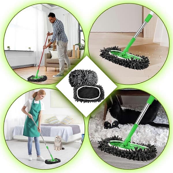 Genanvendelige klude til moppe, moppebetræk til gulv, tørre gulvklude/våde gulvklude, vaskbar moppeklud